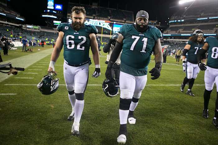 Philadelphia Eagles center remembers "most impressive physical athlete" he has ever played with, former longtime teammate now with the Seattle Seahawks, Jason Peters